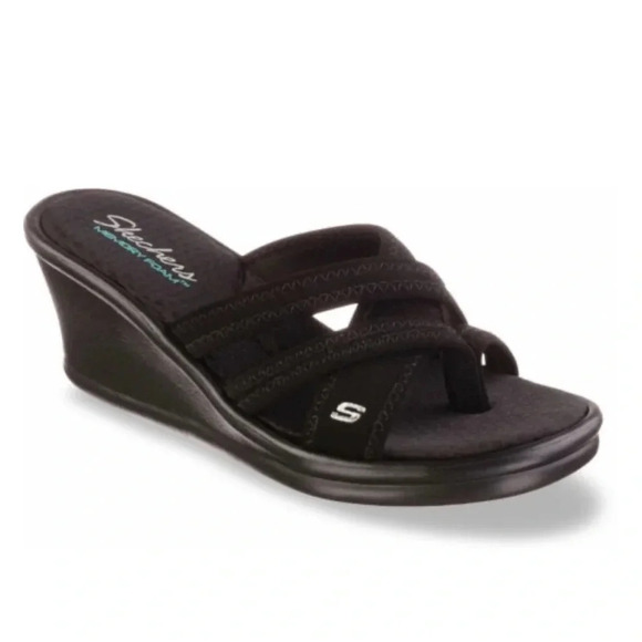 Skechers Rumblers Young At Heart Thong Sandals Memory Foam Slip On - Picture 1 of 9